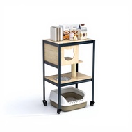 Cat Tree Large Sturdy Wooden Multi-Level Cat Condo Indoor Cat Tower with Spacious Shelf Scratching P