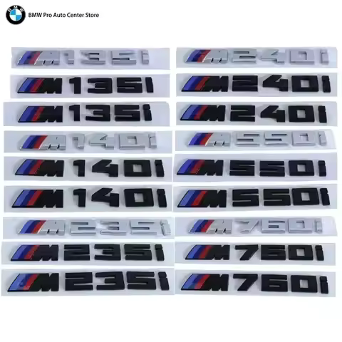 -3D ABS Black Logo M 135i 140i 235i 240i 550i 760i Emblem Badge Car Rear Trunk Sticker For BMW F20 F