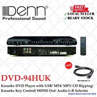 Denn DVD-94HUK Karaoke DVD Player with USB/ MP4/ MP3/ CD Ripping/ Karaoke Key Control/ HDMI Out/ Aud