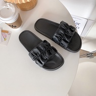 PTT Sandal Slop Wanita Karet Jelly Korea Motif Serut 6697 Sendal Kokop Motif  Karet Elastis Balance 