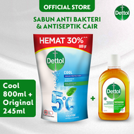 [Paket Spesial] Dettol Sabun Mandi Cool Anti-Bakteri 800ml + Dettol Cairan Antiseptik 245ml