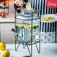 4 Liter Glass Bottle with Iron Shelf Water Bottle Glass Water Bottle