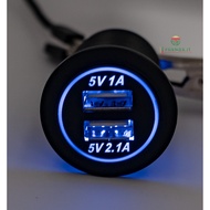 USB Charging DC12V-24V Waterproof Dual Charger 2 Port 5V For IPhone Samsung z4