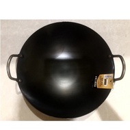 HITAM Black Carbon Steel Wok 40cm Golden Flying Fish Carbon Steel Wok Wok