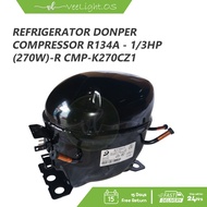 DONPER R134A - 1/3HP (270W) K270CZ1 REFRIGERATOR COMPRESSOR MOTOR GAS KOMPRESSOR MOTOR PETI SEJUK