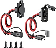 2 SAE Đầu Nối Nhanh Dây Nam Cắm Nữ Ổ Cắm Cáp 12AWG SAE Adapter Cáp Nối Dài Cho Ô Tô