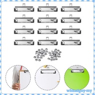 [WhbadguyMY] 12x Mountable Clipboard Clips Heavy Duty 3.94'' with Rubber Feet Stationery
