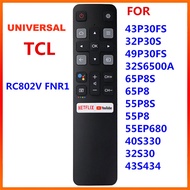 New Original RC802V FNR1 / RC802V FUR6 For TCL Android Smart TV Voice Remote Control 49P30FS 65P8S 5