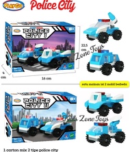 Mainan Anak Lego Mobil Fire Rescue / Mobil Kontruksi / Mobil Polisi PlayGo