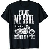 Biker Fueling My Soul 1 Mile A Time Motorcycle Men T-Shirt