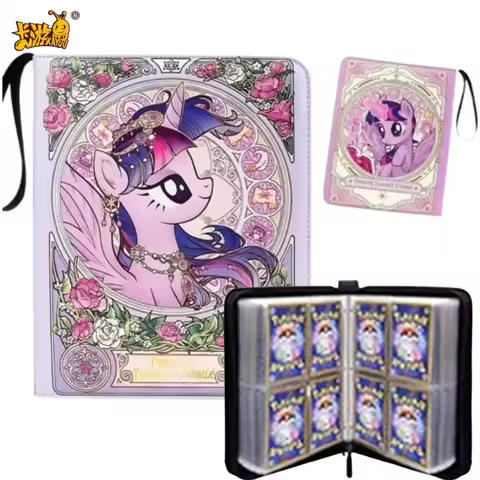 400pcs My Little Pony Twilight Sparkle Card Collection Binder Transparent Pockets Durable PU Leather