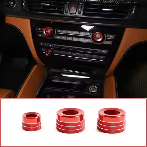 Aluminum Alloy Air Conditioner Knob Audio Volume Tune Button Trim Cover Knob Ring For BMW X5 X6 E70