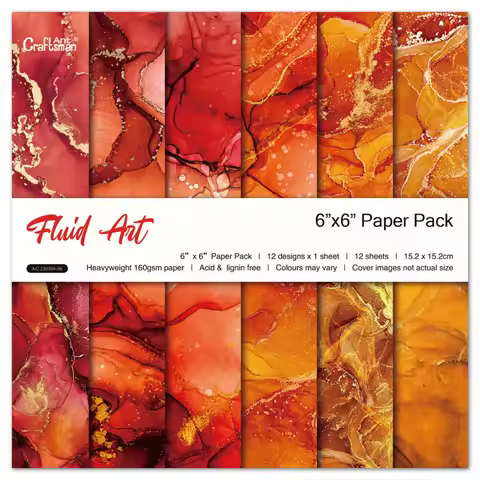KLJUYP 12 Sheets fluid art Scrapbooking Pads Paper Origami Art Background Paper Card Making DIY Scra