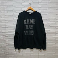 cracked print GILDAN GAME DAY VIBES VINTAGE SWEATSHIRT SWEATER SHIRT LONGSLEEVE BLACK 3XL XXXL 29x29