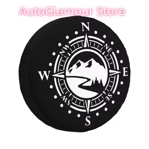 Custom Navigate Mountain Adventure Compass Spare Tire Cover for Mitsubishi Pajero Jeep RV SUV Camper