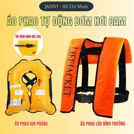 AUTOMATIC INFLATION LIFE JACKET WHEN PURIFYING WATER - ORANGE 2-MODE AUTOMATIC INFLATION LIFE JACKET
