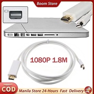 1.8m White DP To HDMI Cable 1080P Display port Adapter Connection Cable For Mackbook Projector