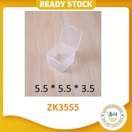 5.5cm x 5.5cm x 3.5cm Storage Box Small Square Plastics PP Transparent Parts Storage Box Tool Box