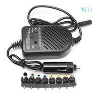 Will 80W Portable Laptop Charger Car Adapter Adjustable Power Adapter Car Charger Universal