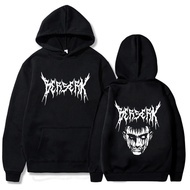 Japan Anime Berserk Guts Harajuku Hoodies Sweatshirt Gothic Autumnwinter Pullovers Men Black