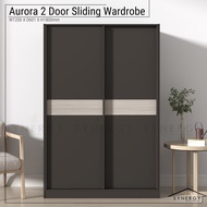 Wardrobe - AURORA Series - 1 Color - Sliding Wardrobe - 2 Door Wardrobe - Almari Baju - Almari Pakaian