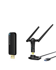 BrosTrend 1200Mbps Long Range USB WiFi Adapter for PC Desktop Laptop of Windows 11/10/8.1/8/7 and Br