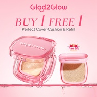 【SALE 】Glad2Glow Perfect Cover Cushion Foundation+Refill Concealer Full Coverage Oil Control Makeup 