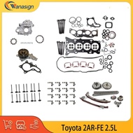 Engine Full Gasket Set Timing Chain Kit Oil Water Pump Rocker Arm Lifters Fit 2.5 L T 2AR-FE For 09-