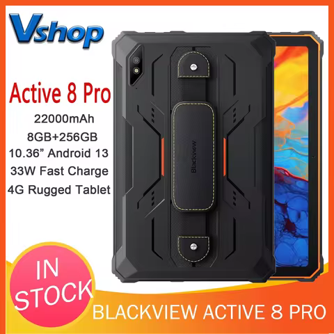 Blackview Active 8 Pro 4G Rugged Tablet PC 10.36" 8GB+256GB Android 13 Helio G99 22000mAh 33W Fast C