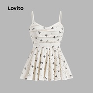 (Trendy) Lovito Elegant Geometric Butterfly Tank Top for Women L129ED280