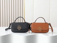 New!超靚勁抵新品TB/Tory Burch Britten Mini Top Handle Crossbody，可斜孭可手挽自由切換，肩帶可拆除，2 color in，荔枝頭層牛皮製作