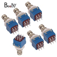 True Bypass Guitar Effect Pedal Switch 6PCS 3PDT Foot Switch PCB Button-On-on Latching 9 Pins Blue