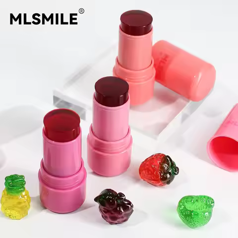 Jelly Powder Blusher 2in1 Blush and Lip 4 Color Rouge Stick Jelly Tint Hydrating Long-Lasting Colori