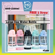 Water Bottle With Straw 1000ml Water Bottle Water Bottle 2000ml (800ml/1000ml/1450ml /1800ml/2200ml)
