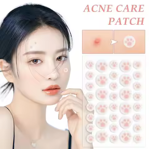 36pcs Cute Cat Paw Shaped Acne Treatment Sticker Invisible Acne Cover Removal Pimple Patch Skin Care