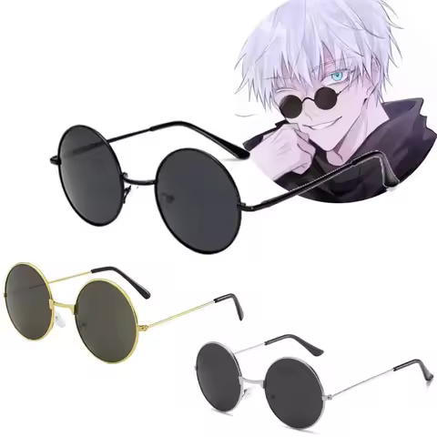Anime gojo satoru glasses Jujutsu Kaisen Gojo Satoru Cosplay Black Glasses Eyewear Sunglasses High Q