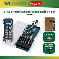 MAKITA 5 Pcs Straight Shank Wood Drill Bit Set (D-72861) wood drill bit set mata tebuk kayu set korek kayu makita drill