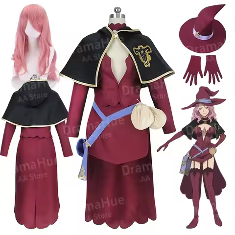 Anime Vanessa Enoteca Cosplay Black Clover Cosplay Costumes Tops Skirt Shawl Gloves Hat Vanessa Suit