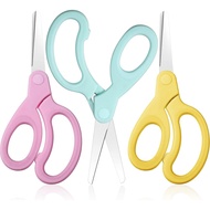 Mudder 3 Pieces Left Handed Kids Scissors Age 8-12 5.9 Inch Back to School Gifts Safety Children Sci