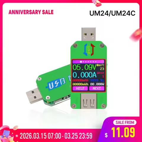 RD UM24 UM24C APP USB 2.0 LCD Display Voltmeter ammeter battery charge voltage current meter multime