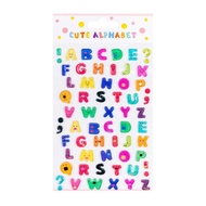 Funny Alphabet sticker cute embossed sticker