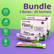 Flimty Fiber Detox Drink Grape (2 Box x 10 Sachets) | Halal, Sugar-Free Detox Constipation Bloating