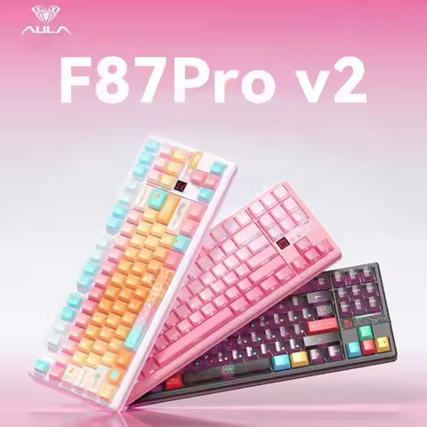 AULA F87 Pro V2 3-modes Wireless Mechanical Keyboard 12000mAh Long Battery Life E-Sports Keyboard Ho