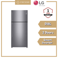 LG Top Freezer Fridge in Platinum Silver Finish (516L) GN-C602HLCM [ FRENSHI ]