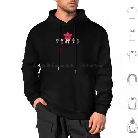 Stranger Kittens 2 Hoodie Cotton Long Sleeve 80s Demogorgon Hawkins The Upside Down Stranger Kittens
