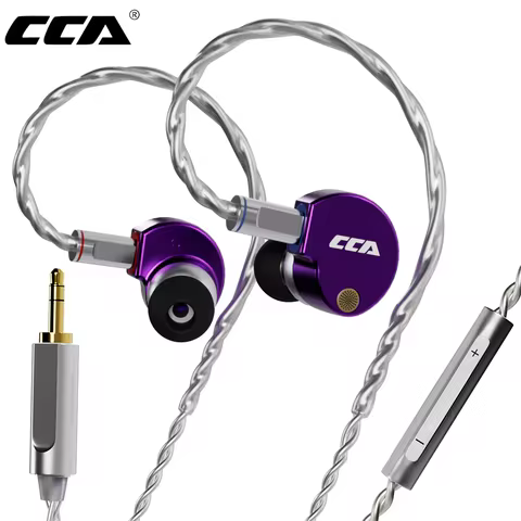 CCA Phoenix Wired Earphones Dynamic Drive LCP Diaphragm Music Headphone With Detachable Cable Noise 