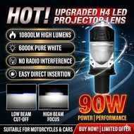 10800LM Car Mini H4 HS1 LED Headlight Projector Lens 6000K White For Motor No Radio Interference LED