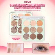 พาเลทอายแชโดว์ 9 สี คอนทัวร์ ไฮไลท์ & บลัชออน เนื้อแป้งละเอียด ติดทนนาน เฉดสีแมทท์ & ชิมเมอร์ หลากสี