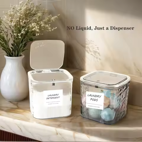 Laundry Pods Container with Lid for Laundry Room Organization Storage, Dishwasher Pods Container Lau