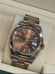 勞力士 126301 18k永恆玫瑰金 ROLEX 巧克力色面盤 Oyster Perpetual Datejust 41mm